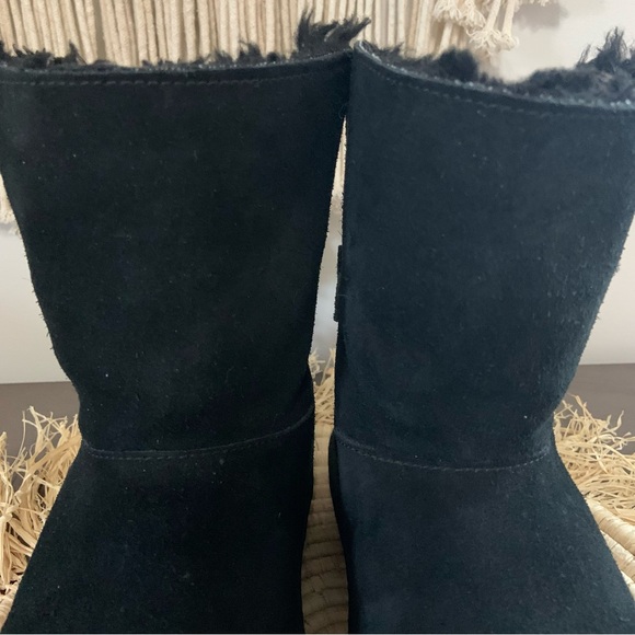 UGG Koolaburra Attie Bow Faux Fur Lined Boots Black Size 5 - Picture 3 of 16